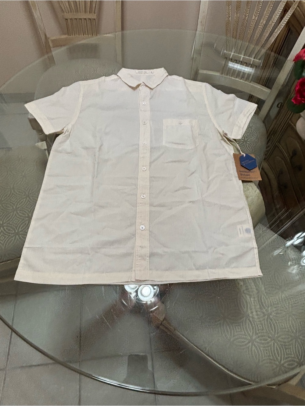 Men's Short-Sleeve Button-Up Shirt - White